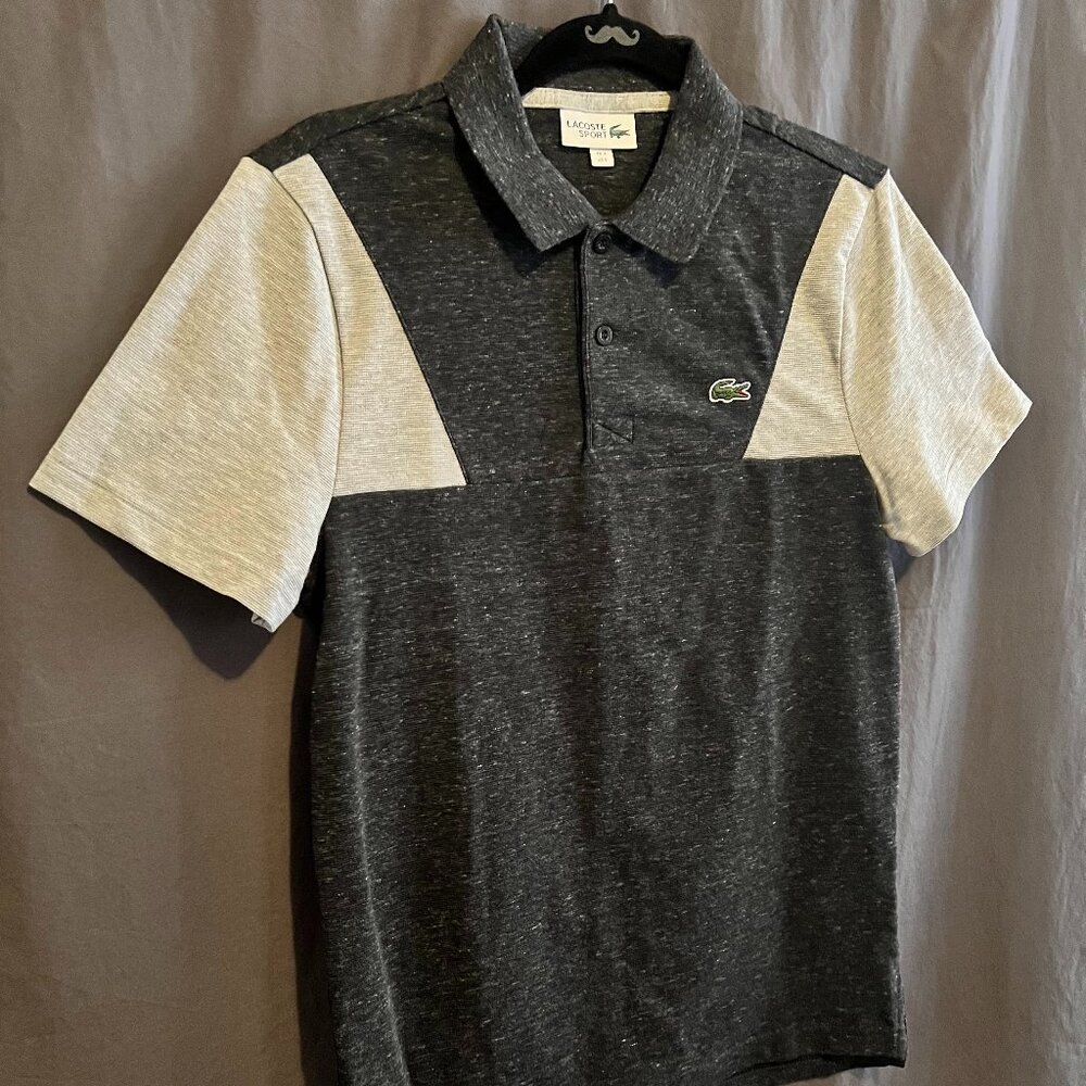 Lacoste sport polo unique from Rome Italy two tone greys size 3/S